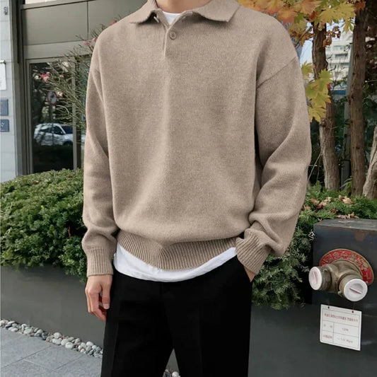 Mock Neck Polo Sweater